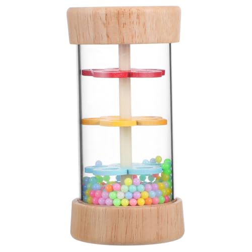 Toyvian -Regenstab mit Perlen Shaker -Instrumente Stöhnen Rohr Regenmusiktrommel Rasseln regengeräusche musikspielzeug kognitives Regenmacherspielzeug Regenstock Holz Colorful von Toyvian