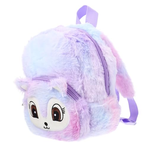 Toyvian Rucksack Schultertasche Büchertasche für Kleinkinder Geldbeutel Rucksäcke für Mädchen schultüte School Bag lässige Umhängetasche Aufbewahrungstasche für Mädchen Plüsch Violett von Toyvian