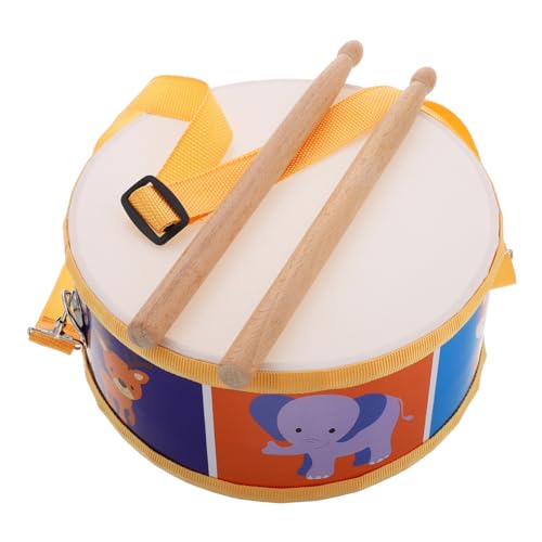 Toyvian Satz Percussion-Trommel für kleine Trommel für Zugband-Schleifband Tiermuster Trommel Musikinstrument für Trommel mit Trommelstöcken Orff-Instrument für von Toyvian