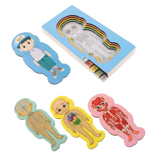 Toyvian Holzpuzzle des Menschlichen Körpers Für Kinder Kleinkinder Spielzeug Jungen Anatomie-lernspiel Pädagogisches Spielzeug-Set von Toyvian