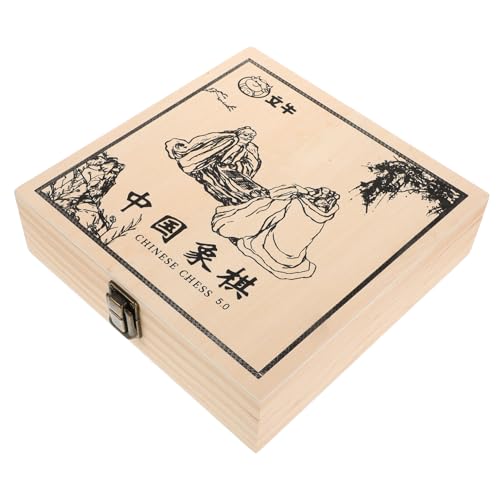 Toyvian Schach- Schach Holz Schachkasten Stilvolle Schach Aufbewahrung Reisespiele Schach Kleiner Schmuckkästchen-Organizer für Schmuck Holzkisten hölzern von Toyvian