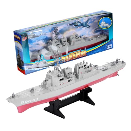 Toyvian Schlachtschiffmodell Marine Stern Kleinkinder Bausätze für Boot Zerstörer Modellbau Kriegsschiff Geburtstagsgeschenk für Jungen Spielzeugzerstörerschiff Plastik von Toyvian