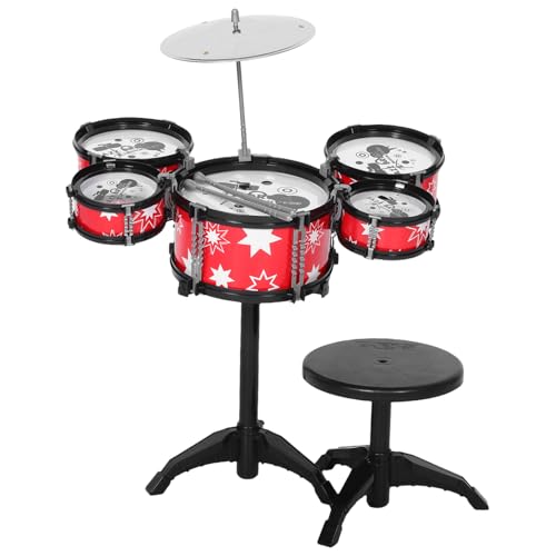 Toyvian Schlagzeug Für Kinder Schlagzeug Für Jazz 5 Trommeln Mit Hocker Mini-Band Rock-Set Schlagzeug Für Kleinkinder Schlagzeug Für Kinder Im Alter Von 9 Bis 12 Jahren Schlagzeug Für von Toyvian