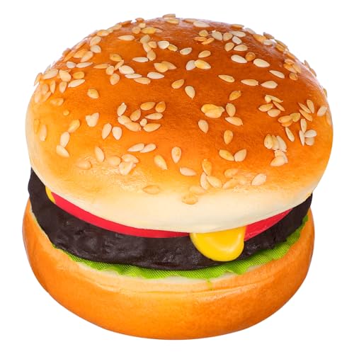 Toyvian Simulation Beef Burger Simulation Essen Burger Zappelspielzeug Lebensmittelhändler Kinder-Burger-Spielzeug Künstlicher Hamburger Gefälschte Burgerdekoration Gefälschter Kuchen Pu von Toyvian