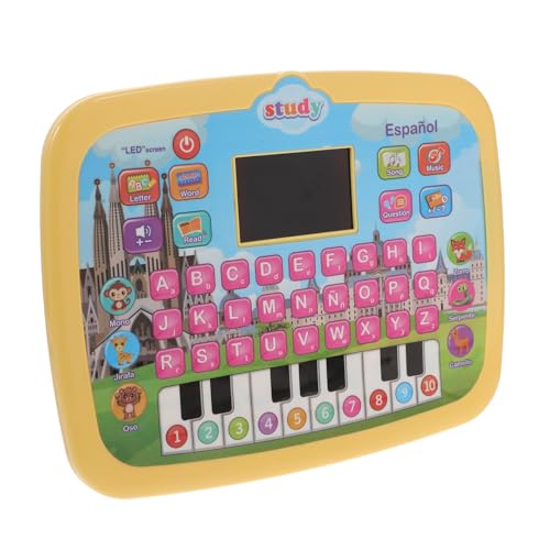 Toyvian Spanisch-lernmaschine Tablet-lernspielzeug Pädagogisches Lernspielzeug Kleinkind Laptop Lerntablett Für Kinder Elektronisches Interaktives Spielzeug Sprachlernmaschine Yellow Abs von Toyvian