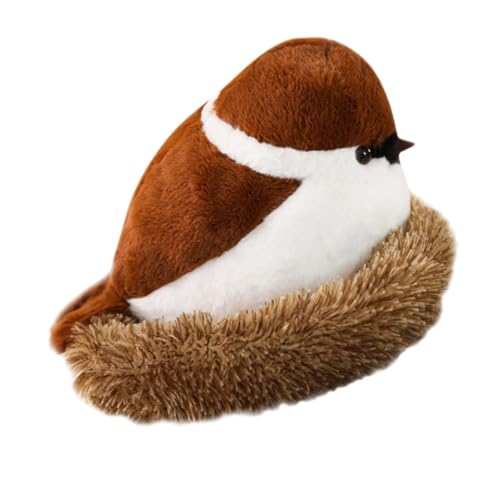 Toyvian Spatz Tierpuppe Weihnachtsdeko Flauschige Kuscheltiere Pompones De Porristas Plüschtier Spielzeug Plüschkissen Puppenspielsets Plüschvogel Pp Baumwolle Zu Hause Plüschpuppen von Toyvian