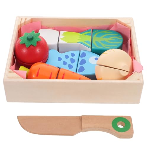 Toyvian Spielnahrung Aus Holz Spielzeugnahrung Gemüse Hacken Und Spielen Rollenspielset Aus Holz Rollenspielküche Zubehör Montessori-Lernspielzeug Spielnahrung Für Kleinkinder Von 1–3 von Toyvian