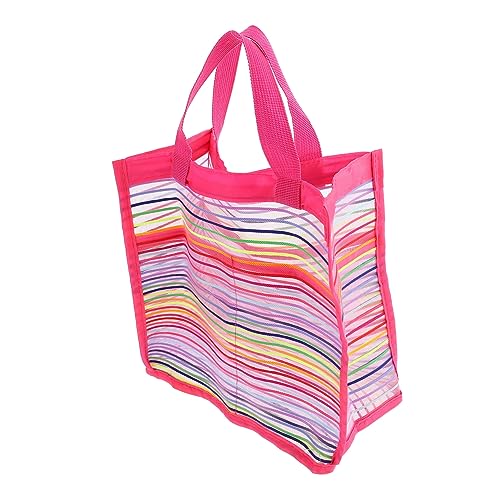 Toyvian Strandtasche Taschen Tragetasche Einkaufstasche Netztasche Strand-schwimmtasche Aufbewahrungsbeutel Für Den Strand Kleidungsbeutel Für Zu Hause Handtasche Rosy Oxford-stoffmaterial von Toyvian