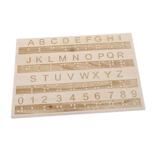 Toyvian Tafel mit Braille-Alphabet Braille-Lernwerkzeug Braille-Bücher Braille- Hersteller von Braille-Etiketten Blindenschriftpapier Braille-Spiele Gadgets für Blinde hölzern von Toyvian