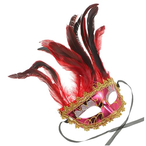 Toyvian Tanz-Performance-Maske funkeln Maskerade-Masken Vintage glückselige Maskerade Splitter Maskerade Masken halloween masken halloweenmaske unikal Frauenmaske Kostüm Plastik Rosy von Toyvian