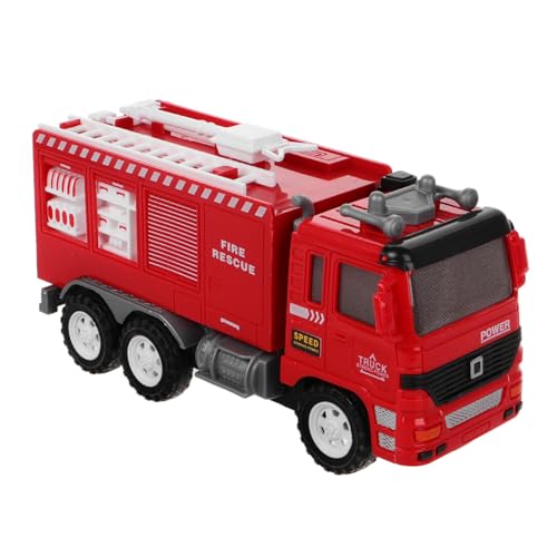 Toyvian Technisches Spielzeugfahrzeug Mini-Pullback-Feuerwehrauto- Feuerwehrmann Für Feuerwehrspielzeug Rückzugs-Feuerwehrauto- Plastik Rot von Toyvian