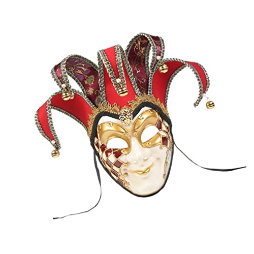 Toyvian Venedig Vintage Maske Antike Maske Glockenclown-maske Gesicht Männer Maskerade-maske Narrenmasken Vollgesichts-maskerade-maske Gimp-maske Karneval Kostümmaske Frau Boris Cosplay von Toyvian