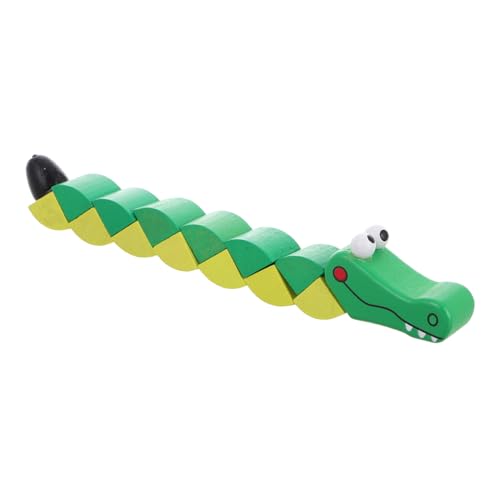 Toyvian Verdrehte Krokodil-Bausteine Holzpuzzle kinderentwicklung für Kleinkinder holzspielzeug Mini-Alligator mit Tierbausteinen von Toyvian