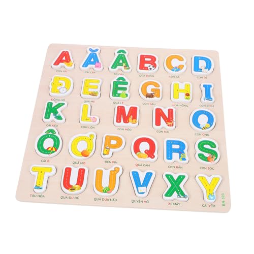 Toyvian Vietnamesisches Puzzle Rätsel Für Kleinkinder Vietnamesisches Alphabet Für -rätsel ABC-Puzzle Buchstaben des Alphabets Alphabet-Puzzle Rätsel Für Briefbrett Holz von Toyvian