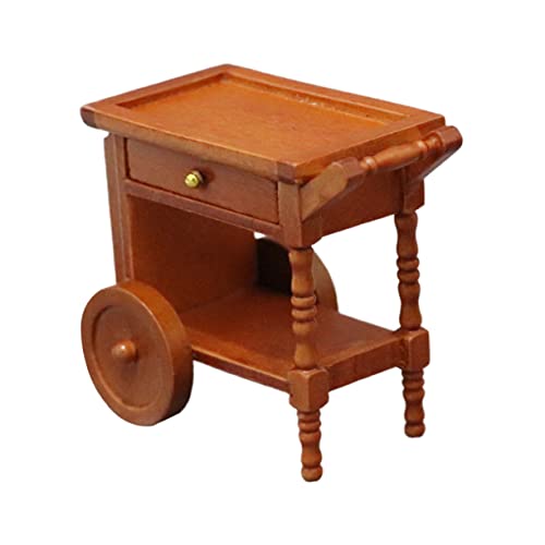 Toyvian Wagen Mini-Hausstuhl Puppe Mini-Gartenbank Vintage- winziges Auto schubkarre küchendekoration Handcart handyständer raumdeko holzmöbel kleine Hausdekoration Brown von Toyvian