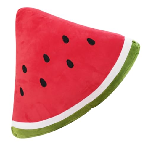 Toyvian Wassermelonenkissen Fruchtkissen Gefüllte Wassermelone Fruchtförmiges Kissen Einzigartige Kissen Fruchtförmiges Wurfkissen Kleines Wurfkissen Kleine Wurfkissen Plüsch Rot von Toyvian