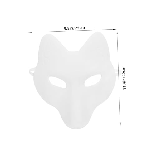 Toyvian Weiche Weiße Fuchsmaskerade aus PU und EVA Bemalbare DIY Kostüm für Halloween Karneval Party und Cosplay Einstellbare Einheitsgröße für Damen Toyvian Weiche Weiße Fuchsmaskerade aus PU und EVA Bemalbare DIY Kostüm für Halloween Karneval Party und Cosplay Einstellbare Einheitsgröße für Damen von Toyvian