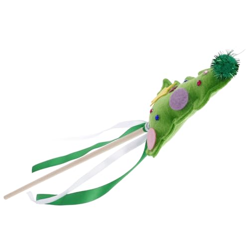 Toyvian Weihnachtsfeenstab Weihnachten dekorative Feenstäbe handgehaltener Feenstab für kinderspielzeug Spielzeugparty Weihnachtsbaum-Feenstäbe Zauberstab Holz Light Green von Toyvian