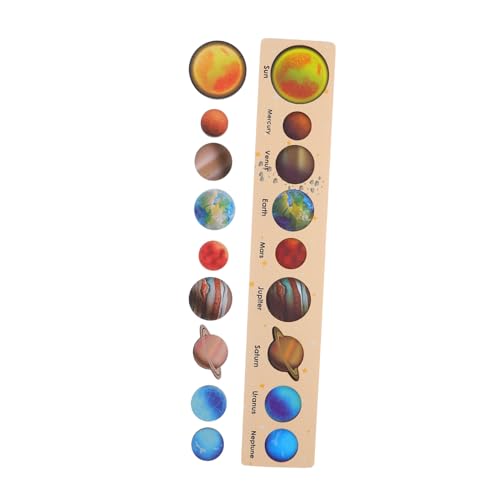 Toyvian Weltraum-puzzlespielzeug Weltraumspielzeug Sonnensystem Lernaktivitäten Für Kinder Montessori-planetenspielzeug Solarsystem-projektkit Planeten Lernspielzeug Beige Holz von Toyvian