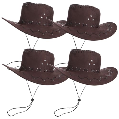 Toyvian Western-Cowboyhüte Für Kinder 4 Stück Cowgirl-Halloween-Party Western-Kostümhut Partyzubehör Für Jungen Und Mädchen von Toyvian