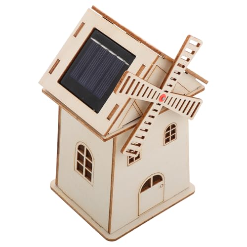 Toyvian Windmühle Aus Holz Ornamente Solar Windmühlenhaus DIY Experimente Für Windmühlen Wissenschaftsbausatz Vintage Ornamente Wissenschaft Solar Windmühle DIY Technik Solar von Toyvian