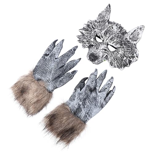 Toyvian Wolfshandschuhe Wolfskopfmaske Wolfskostüm Für Herren Holloween-kostüme Wolfsmaske Werwolf-maske Werwolf-handschuhe Werwolf-kostüm Ballhandschuhe Teufelsmaske Einstellen Halloween von Toyvian