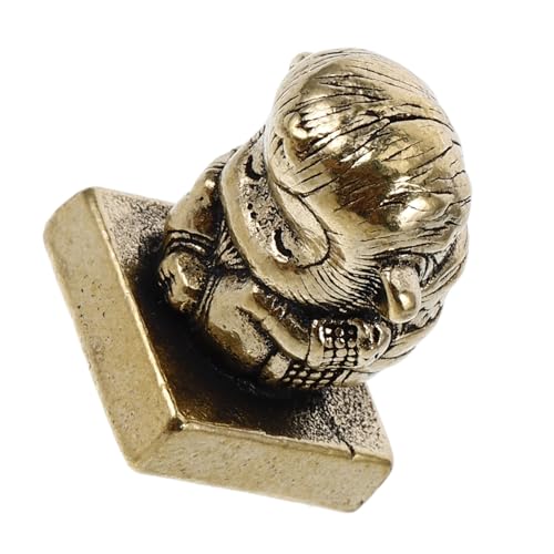 Toyvian Wukong-Siegel Affenstatue Messingstempel Stempelkunst Kunsthandwerk Vintage-Stempel Prägestempel Blanko-Stempel aus Messing Affen-Messingdekorationen Tierstempel-Ornament Golden von Toyvian