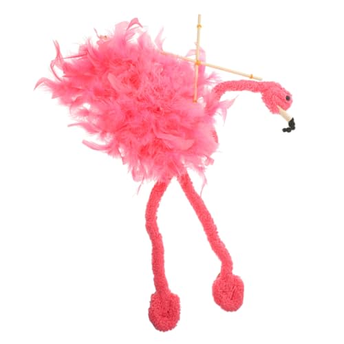 Toyvian Zeichenfolge Flamingo-Puppe Marionette Gruselige Puppe Handpuppe Bauchredner vorgeben, Puppenspiel zu pelzige Tierpuppe lustige Figur Handwerk Plüsch Rosa von Toyvian