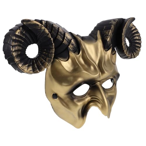 Toyvian beängstigende Maske halloween costume halloween kleidung Skelett gruselige Hornmaske Tier Kinderkommode Halloween-Maske Festival-Cosplay-Maske Cosplay-Maskenornament Plastik Golden von Toyvian