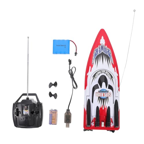 Toyvian ferngesteuertes wasserdichtes Schnellboot RC Fischerboot ferngesteuertes segelboot Miniboot kinderboot Kinder Boot elektrisches Poolboot ferngesteuertes Rennboot Plastik rot von Toyvian