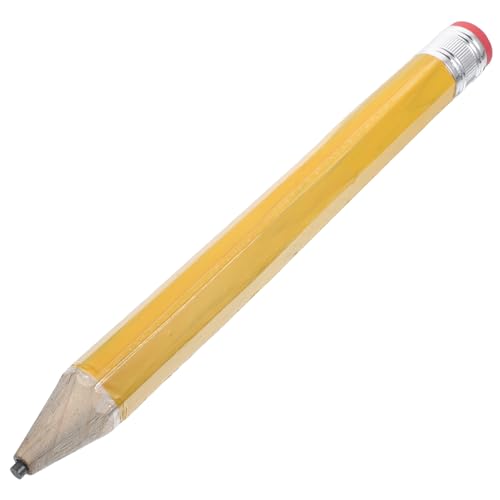 Toyvian großer Holzbleistift riesiger Stift Bleistifte Federmäppchen Ästhetik Bulk Buntstifte Bleistiftfälle Drawing Pencils Schreibwaren Zeichenstift ästhetische Stifte PVC-Folie Yellow von Toyvian