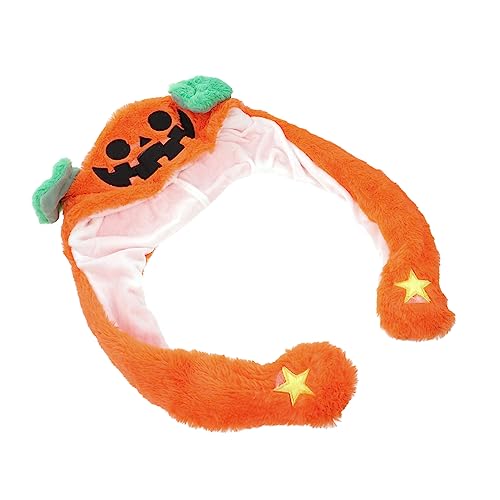 Toyvian -kappe Lustig Plüsch-halloween-hut Kinderhaube Plüschiger Kürbishut Beweglicher Hut Des Halloween-ohrs Plüsch-ohrmütze Halloween-plüschmütze Kostümhut Orange Pp Baumwolle von Toyvian