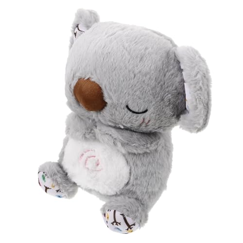 Toyvian -musikpuppe Stofftier-schlafmaschine Glättender Koala Babyschlafschnuller Mit Licht Atmendes Stofftier Mit Musik Atmender Kolabär Atmendes Koala-Spielzeug Plüsch Grey von Toyvian