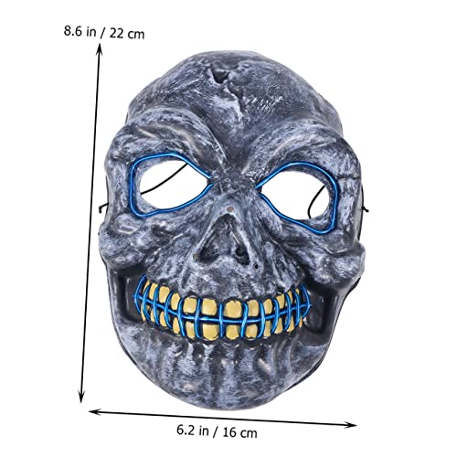 Toyvian schädel leuchtende maske halloween masken halloweenmaske hallowen masks halloween-masken Festivalmaske unheimlich Vogelscheuche -LED-Maske halloween leuchtende maske Blue von Toyvian