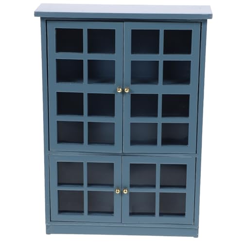 Toyvian schließblech lagerschrank spindschrank küche unterschrank küchenschrank Miniatur ästhetisch Bücherregal dekorativer Kleiner Schrank Mini-Weinschrank-Modell Holz Sky-Blue von Toyvian