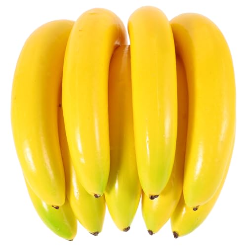 Toyvian simulierte Banane Fahnenstange Bananenfruchtdekoration Spitze Zirkonringe Realistische Früchte Dekorative Bananen Bananen-Wohnkultur Fake-Bananen-Herzstück von Toyvian