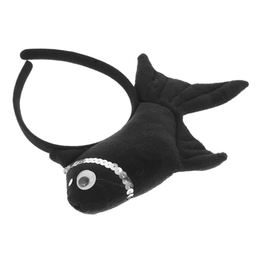 Toyvian -Tiara Cartoon-Haarband Für Kinder Tropisches Party-Stirnband Tier-Cosplay-kostüm-Stirnband Foto-Requisite Cartoon-Stirnband Party-Haarschmuck Fisch Haarreifen Black Stoff von Toyvian