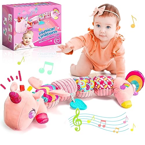 Toyzey Baby Spielzeug 0-6 Monate, Geschenk Baby 0-6 Monate Montessori Spielzeug Baby 0-6 Monate Einhorn Spielzeug Jungen Mädchen Sensorisches Spielzeug Baby 0-6 Monate Musical Raupe Baby Geschenk von Toyzey