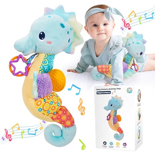 Toyzey Baby Spielzeug 0-6 Monate, Geschenk Baby 0-6 Monate Montessori Spielzeug Baby 0-6 Monate Hippocampus Spielzeug Jungen Mädchen Sensorisches Spielzeug Baby 0-6 Monate Musical Raupe Baby Geschenk von Toyzey