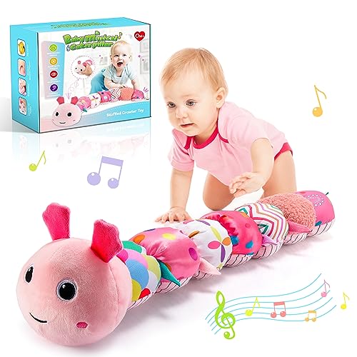 Toyzey Baby Spielzeug Raupe Musikalisches Plüschtier Babyspielzeug 0-6 Monate Baby Geschenk Geburtsgeschenk (Rosa) von Toyzey