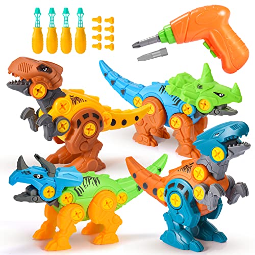 Toyzey Dinosaurier Spielzeug ab 3 4 5 6 7 8 9 Jahre,Bohrmaschine Kinder Spielzeug Jungen 3-9 Jahre Dinosaurier Figuren Spiele ab 3-9 Jahren Dino Spielzeug Mädchen Weihnachts Geschenke 3-9 Jahre von Toyzey