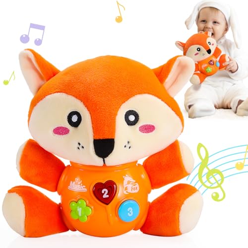 Toyzey Musikspielzeug Baby Spielzeug ab 6 Monate, Babyspielzeug 6 9 12 18 Monate mit Musik & Licht, Interaktives Lernspielzeug ab 6 Monate, Geschenk Mädchen Jungen 1-2 Jahr (Fox) von Toyzey