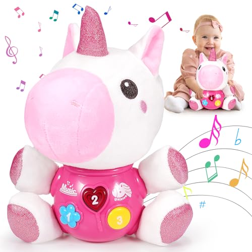 Toyzey Musikspielzeug Baby Spielzeug ab 6 Monate, Babyspielzeug 6 9 12 18 Monate mit Musik & Licht, Interaktives Lernspielzeug ab 6 Monate, Geschenk Mädchen Jungen 1-2 Jahr (Unicorn) von Toyzey