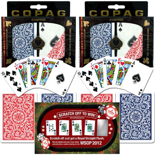 Trademark Poker +2012 WSOP Entry Copagt Spielkarten, Rot/Blau, 2er Set von Trademark Poker