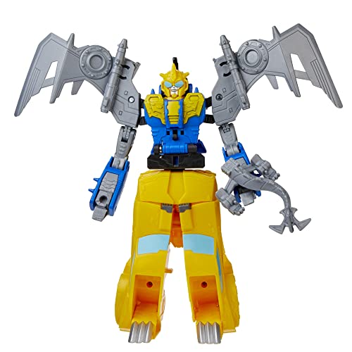 Transformers Bumblebee Cyberverse Adventures Spielzeug Dino Combiners Bumbleswoop 2er-Pack Figuren, ab 6 Jahren, 11 cm groß, F2733, Gelb von Transformers