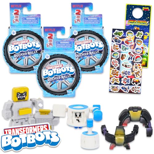 Transformers BotBots Ruckus Rally Blind Packs - Bundle mit 3 BotBot Minifiguren, Partygeschenke für Jungen und Mädchen von Transformers