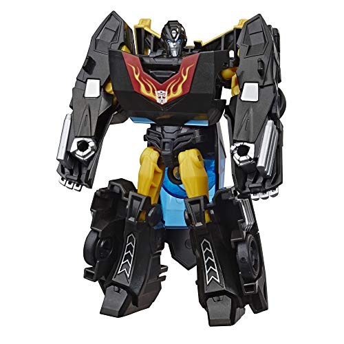 Transformers Bumblebee Cyberverse Adventures Action Attackers Warrior Class Stealth Force Hot Rod Actionfigur, Fusion Flame Move, 13,7 cm, Schwarz NO von Transformers