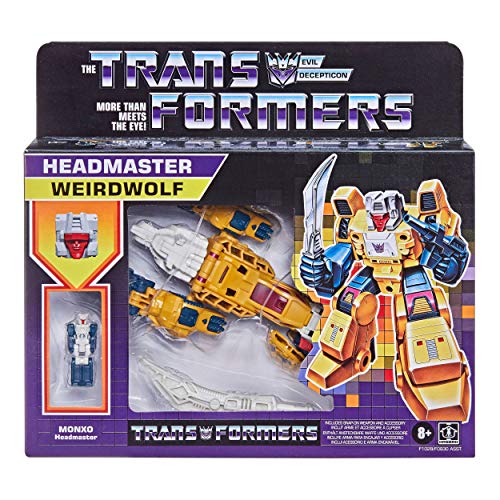 Transformers Moderne Figur 2021 in Retro Verpackung Decepticon Headmaster Weirdwolf mit Monxo von Transformers