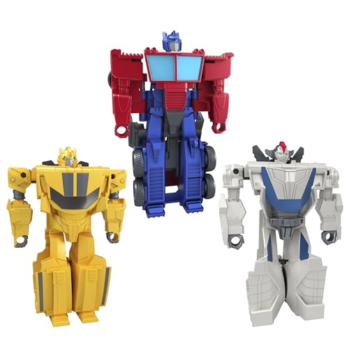 Transformers Spielzeug 1-Step Flip Heroes 3er-Pack, Wheeljack, Bumblebee und Optimus Prime, 10 cm große Action-Figuren von Hasbro