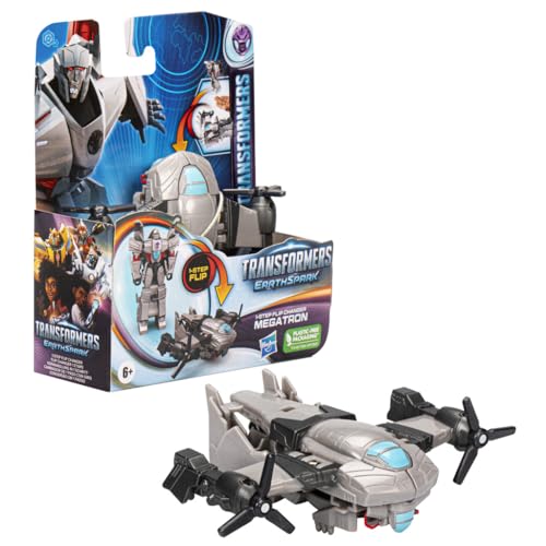 Transformers Spielzeug EarthSpark 1-Step Flip Changer Megatron, 10 cm große Action-Figur, Roboterspielzeug für Kinder ab 6 Jahren von Transformers